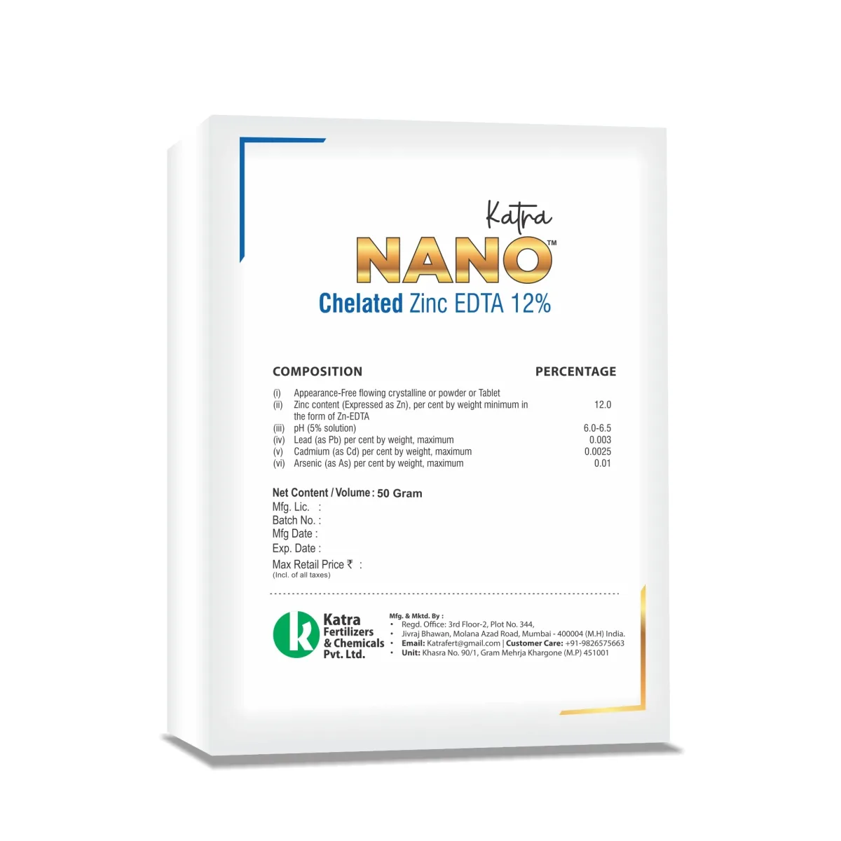 Katra Nano -Chelated zinc EDTA 12% (50Gm)