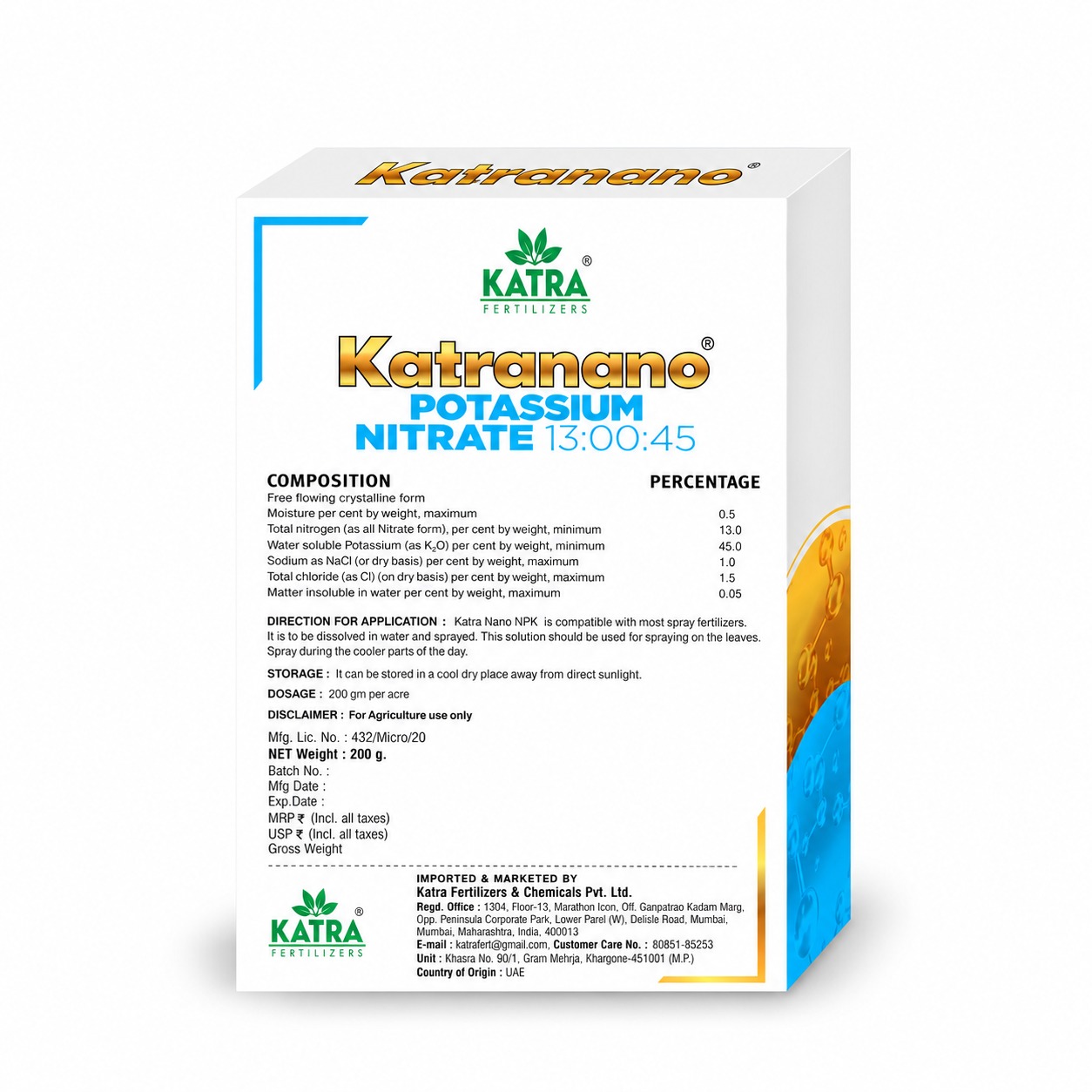 Katra Nano -NPK 13:00:45 (Katra Fertilizers)