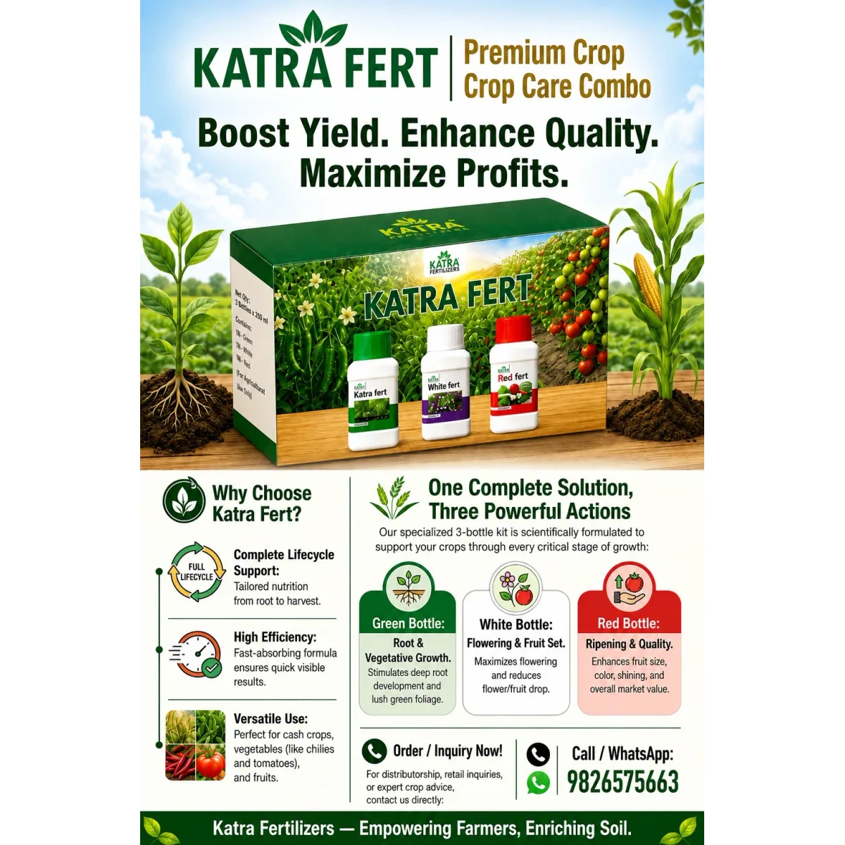 KATRA FERT-Growth Promoter + Flower Booster + Fruit Enchancer