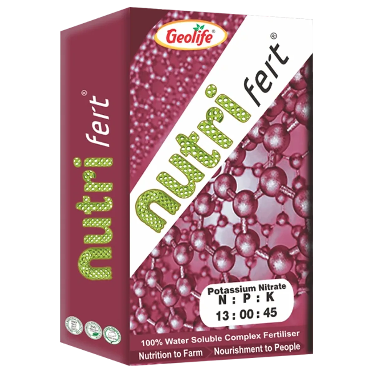 Geolife Potassium Nitrate Water Soluble Fertilizer NPK 13-00-45  (Dosage: 1 kg for 5 Acre)