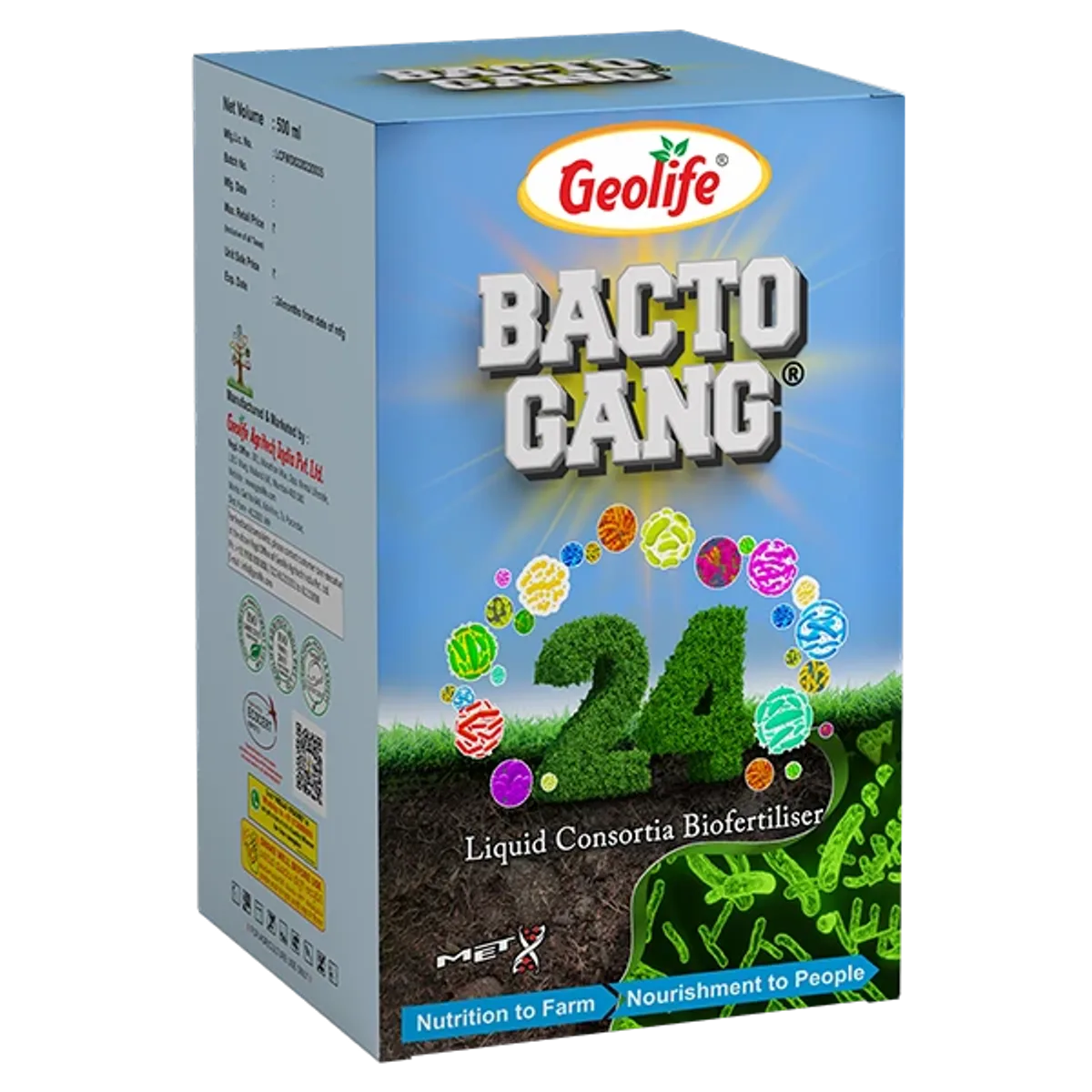 Geolife Bactogang24 is a unique formulation containing different live microbe consortia & microbial extracts 500ML