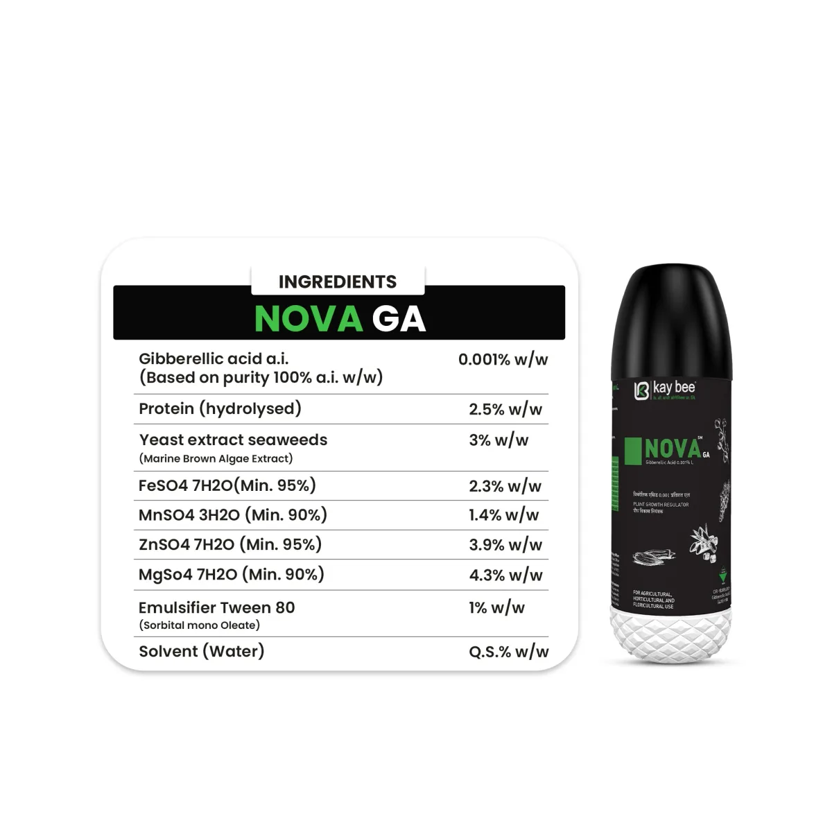 Kay Bee NOVA GA | Plant Growth Regulator for Agriculture and Garden | Reduce Stress caused Due to Biotic and Abiotic Factors