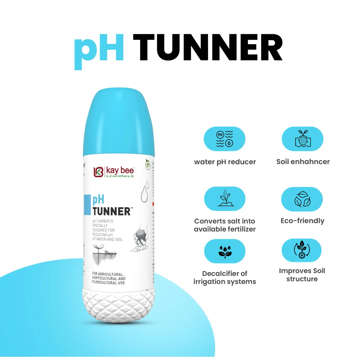 Kay Bee pH Tunner | Specially Designed for Reducing pH of Soil and Water | pH Balancer | Helps in Nutrient Availability | Soil Conditioner
