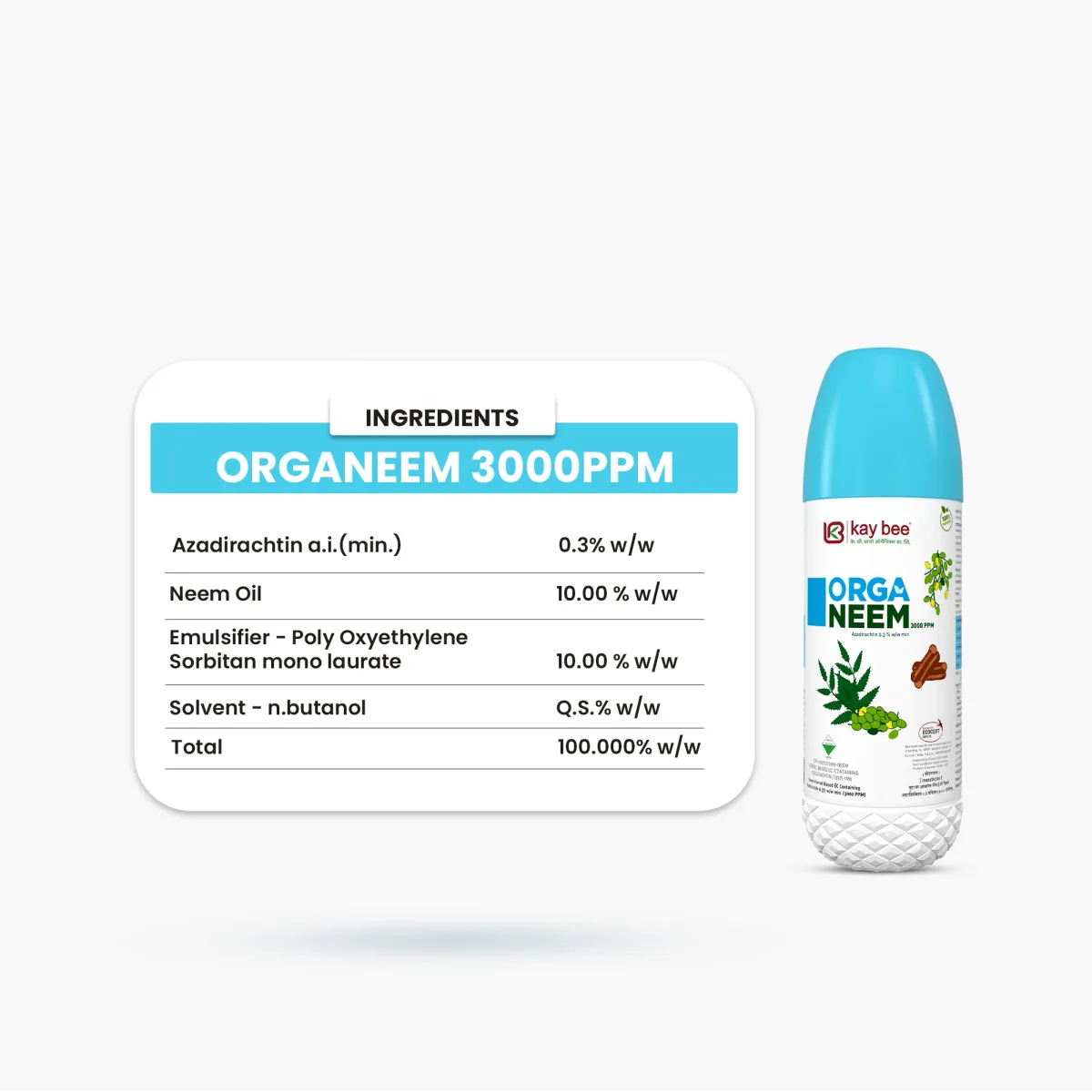 Kay Bee Organeem | Neem Based Biopesticides | Insecticide on Sucking Pests 3000 PPM