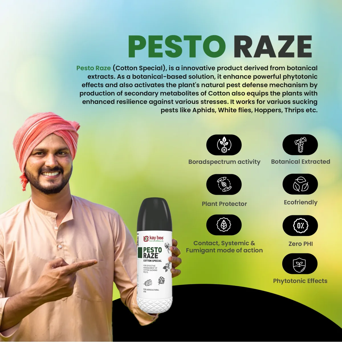 Kay Bee Pesto Raze Cotton Special | Safe and Effective Pest Control | Organic Pest Control for Plants