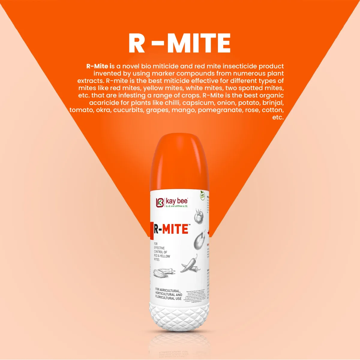 Kay Bee R-Mite | Red Mite Controls Insect for Agriculture, Farming | Red Mite and Yellow Mite Controls in Crops | Acaricide for Plants