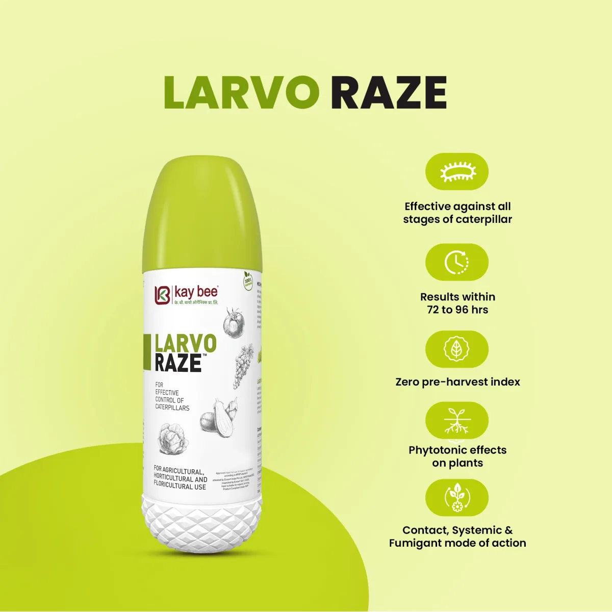 Larvo Raze – Best Larvicide and Insecticide for Stem Borer, Shoot Borer, and Caterpillar Control in Paddy, Brinjal, Cotton, Tomato, and Other Crops