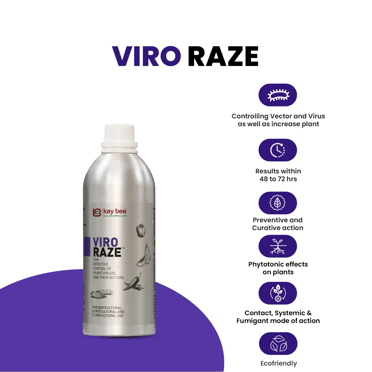 Viro Raze – Best Bio Viricide for Plant Virus Control in Chilli, Tomato, Papaya & More | Organic, Botanical-Based, Residue-Free
