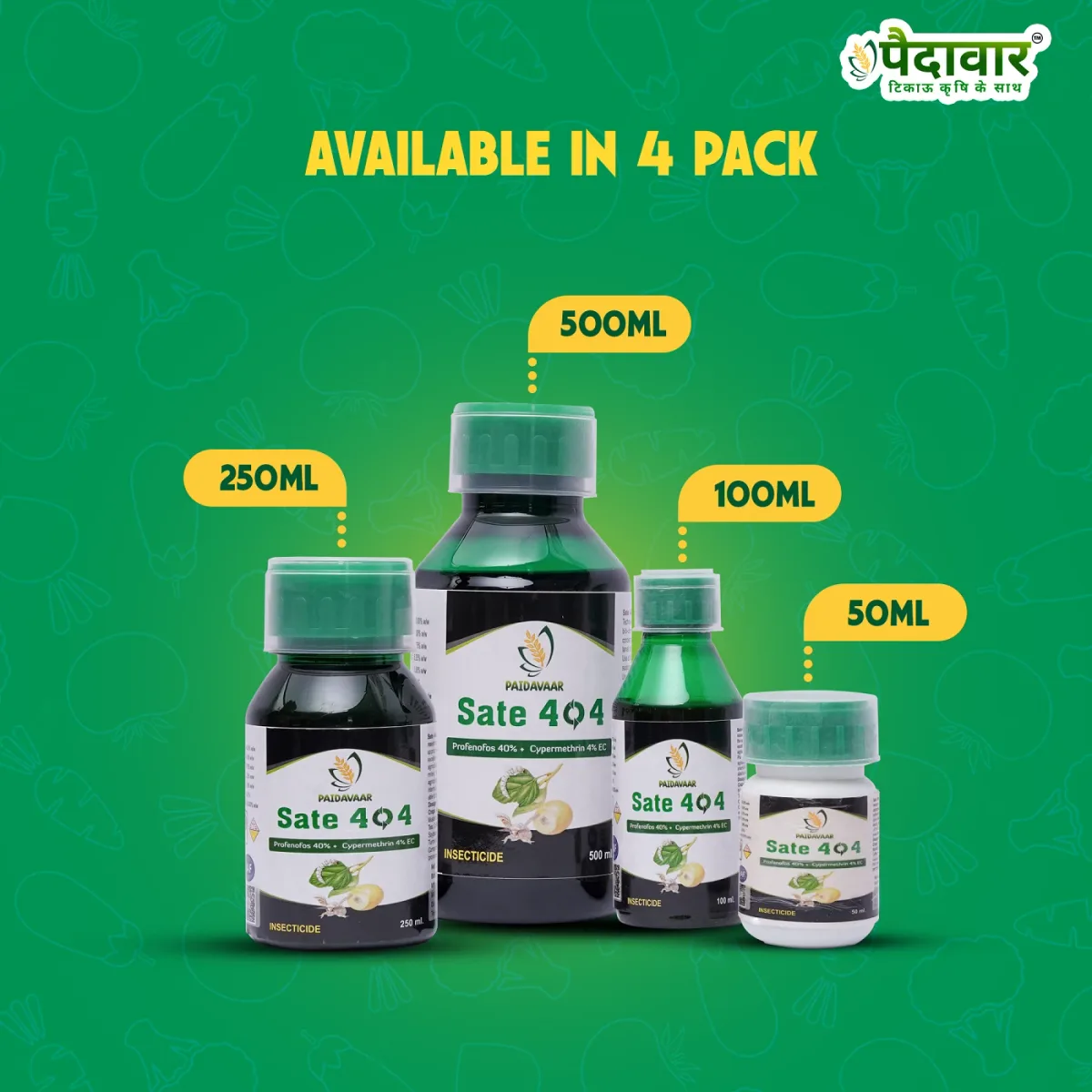 Paidavaar Sate 404 Profenophos 40% + Cypermethrin 4% EC Insecticide