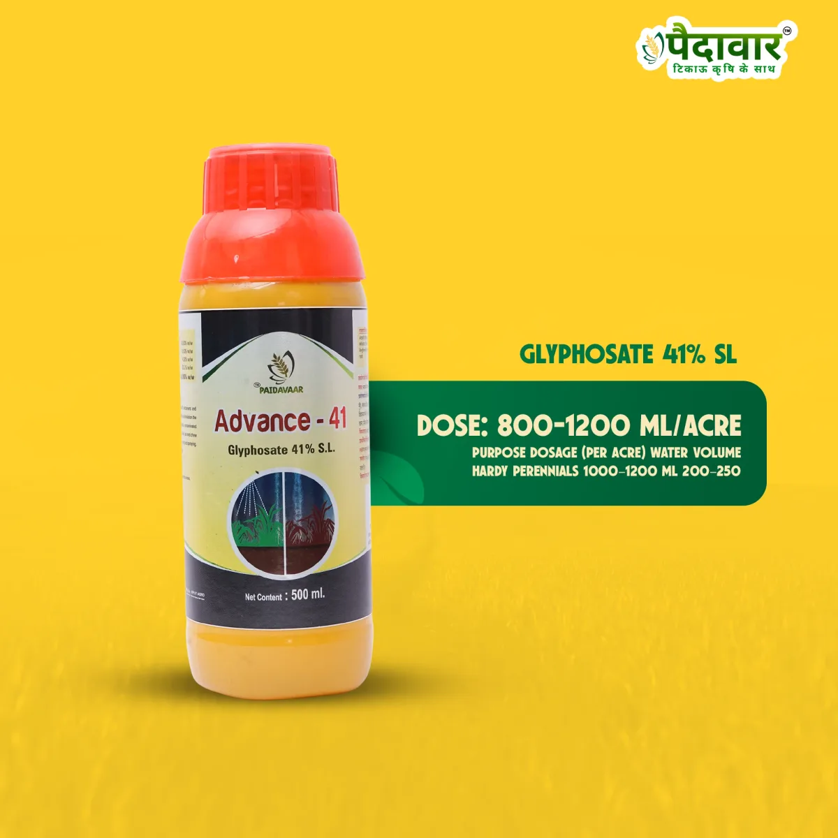 Paidavaar Advance - 41 Glyphosate 41% SL Herbicide