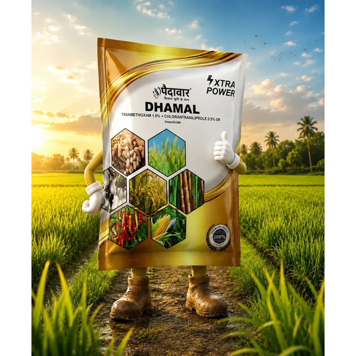 Paidavaar Dhamal Insecticide – Thiamethoxam 1.0% + Chlorantraniliprole 0.5% GR