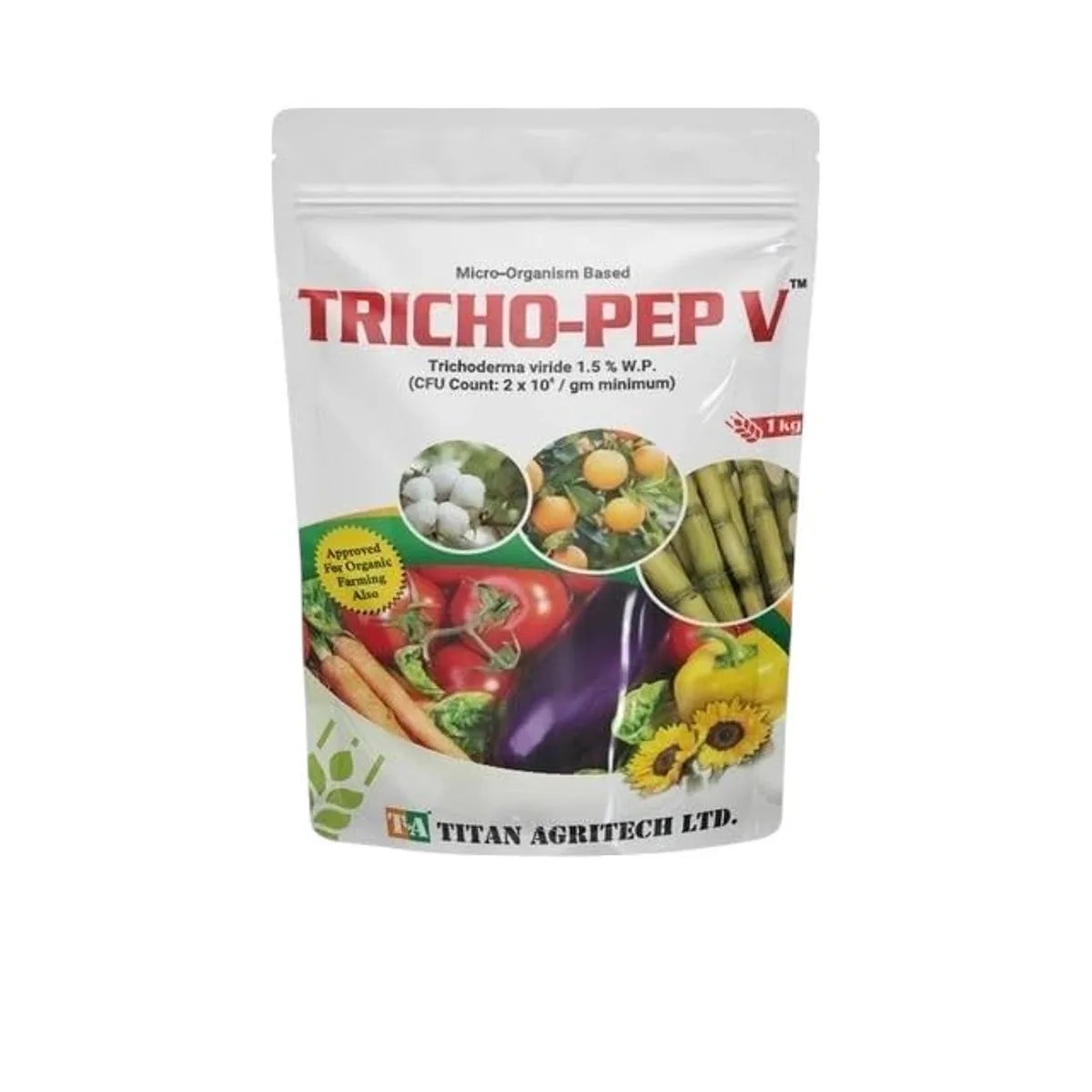 Titan Agritech Limited TRICHO-PEP V Trichoderma viride 1.5% W.P | Bio Fungicide for Soil-Borne Fungal Disease Control & Plant Root Protection
