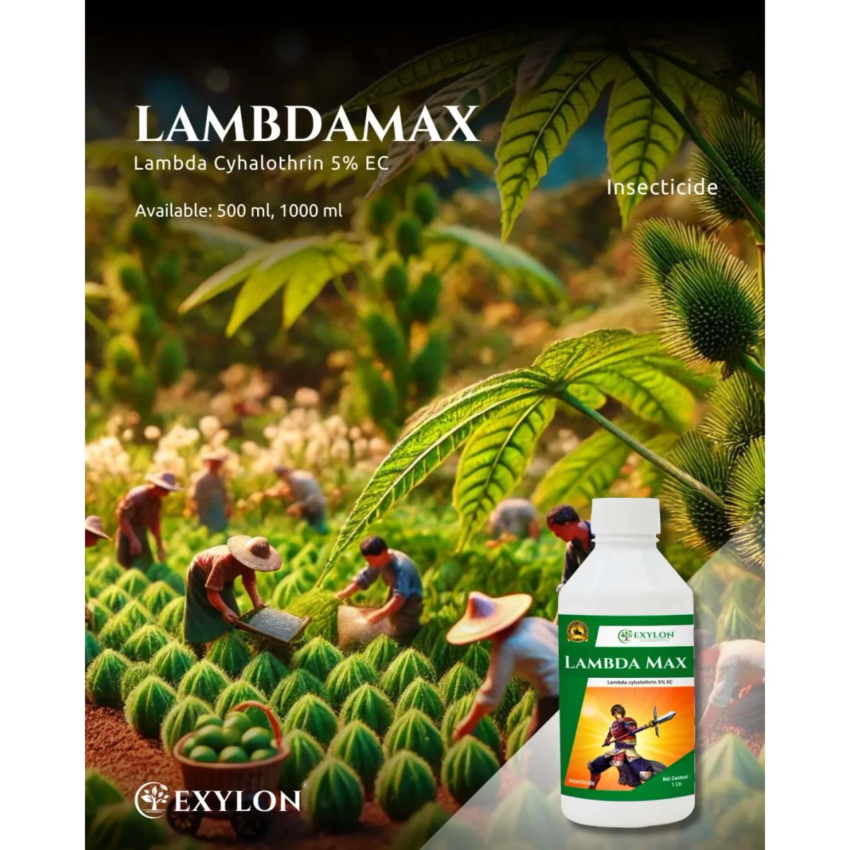 Exylon LambdaMax (Lambda Cyhalothrin 5% EC) – Effective Insecticide for Groundnut, Chilli, Vegetables & more