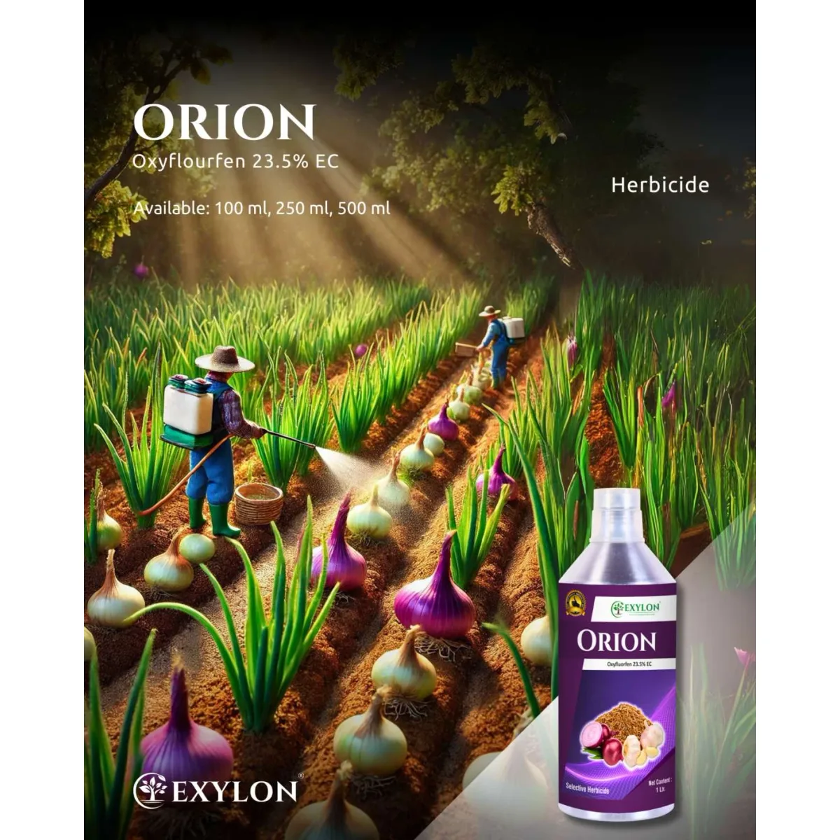Exylon Orion (Oxyflourfen 23.5% EC W/W) – Selective Herbicide for Groundnut, Groundnut, Vegetables & more