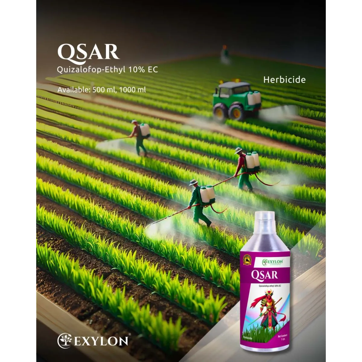 Exylon Qsar (Quizalofop-Ethyl 10% EC) – Selective Herbicide for Groundnut, Paddy, Maize & more