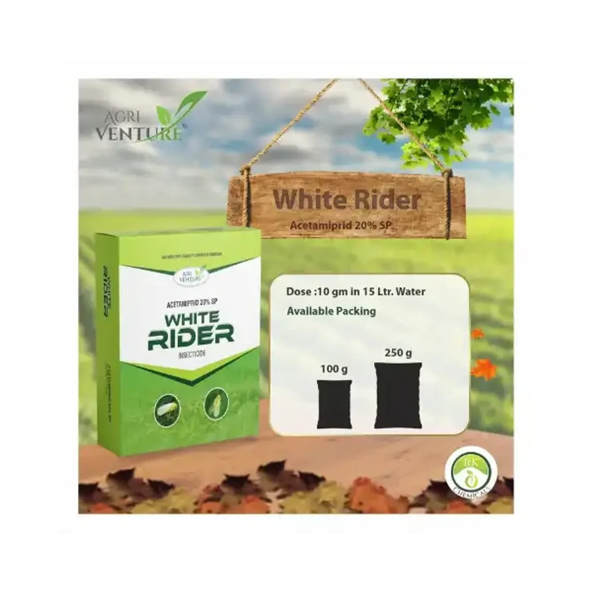 Agriventure White Rider Acetamiprid 20% SP Insecticide - Manage Sucking Pests Like Thrips, Whiteflies