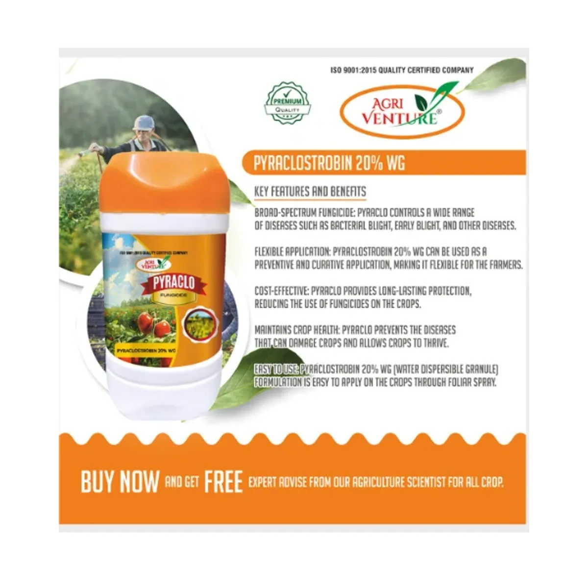 AgriVenture Pyraclo (Pyraclostrobin 20% WG) Fungicides