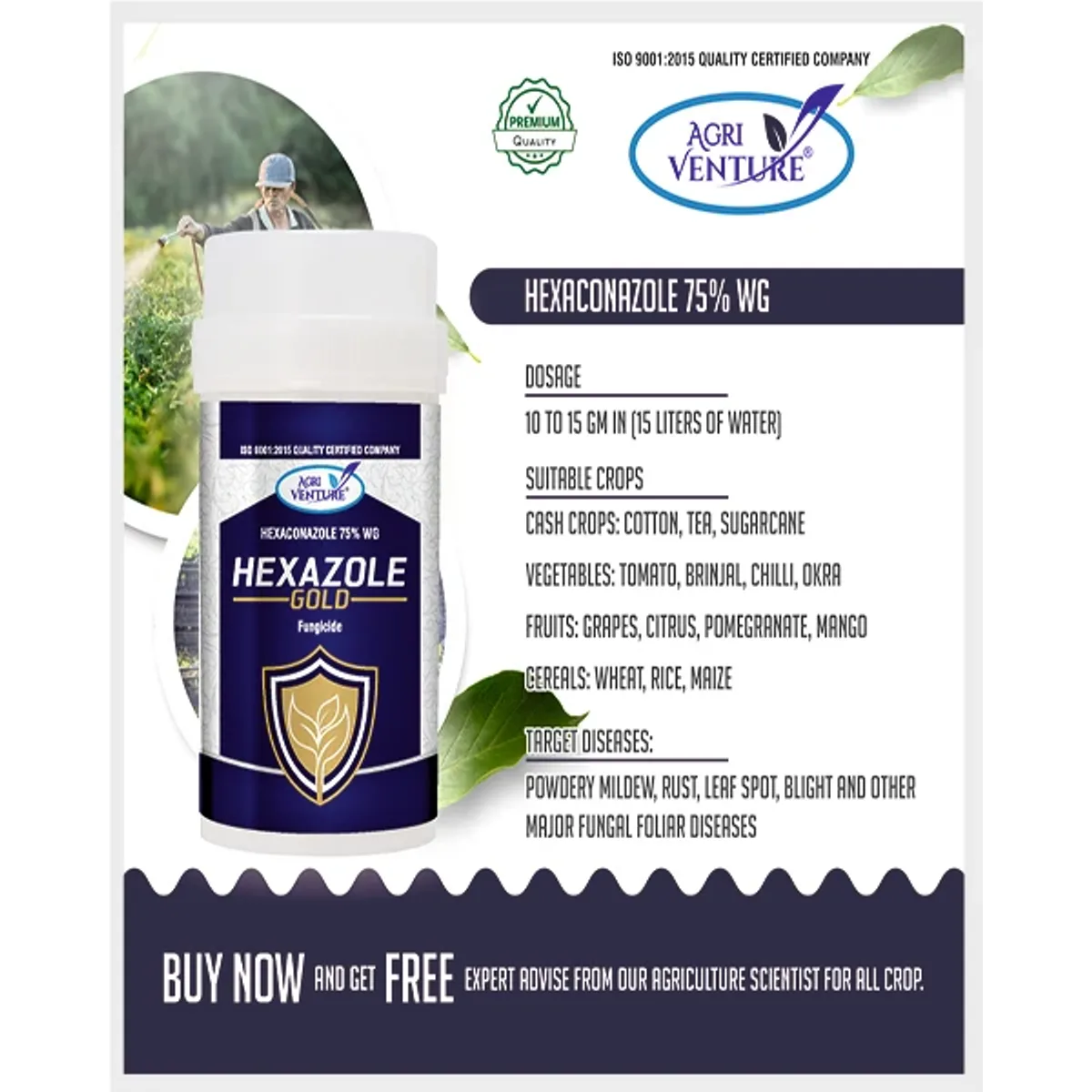 AgriVenture Hexazole Gold (Hexaconazole 75% WG) Fungicides