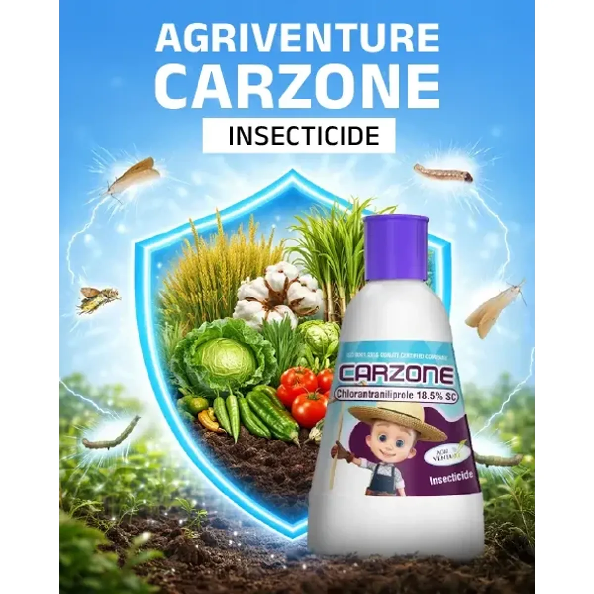 AgriVenture Carzone Insecticide (Chlorantraniliprole 18.5% SC) - Broad Spectrum Pest Control
