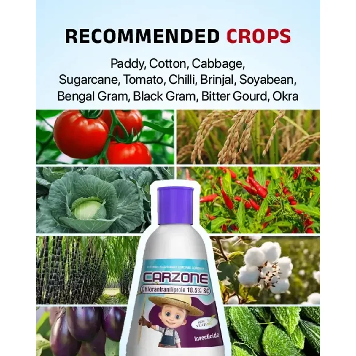 AgriVenture Carzone Insecticide (Chlorantraniliprole 18.5% SC) - Broad Spectrum Pest Control