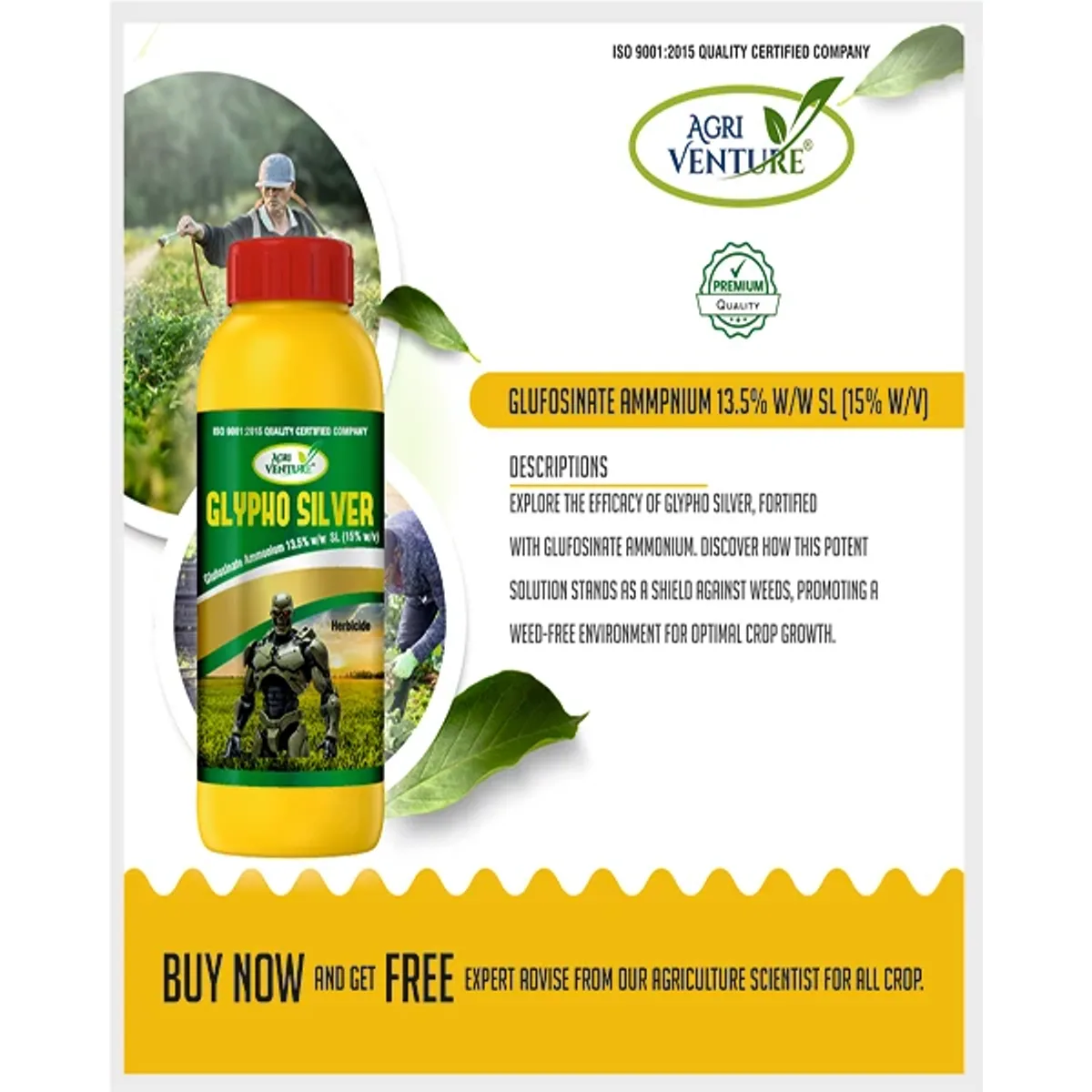 AgriVenture Glypho Silver (Glufosinate Ammonium 13.5% SL) Herbicides