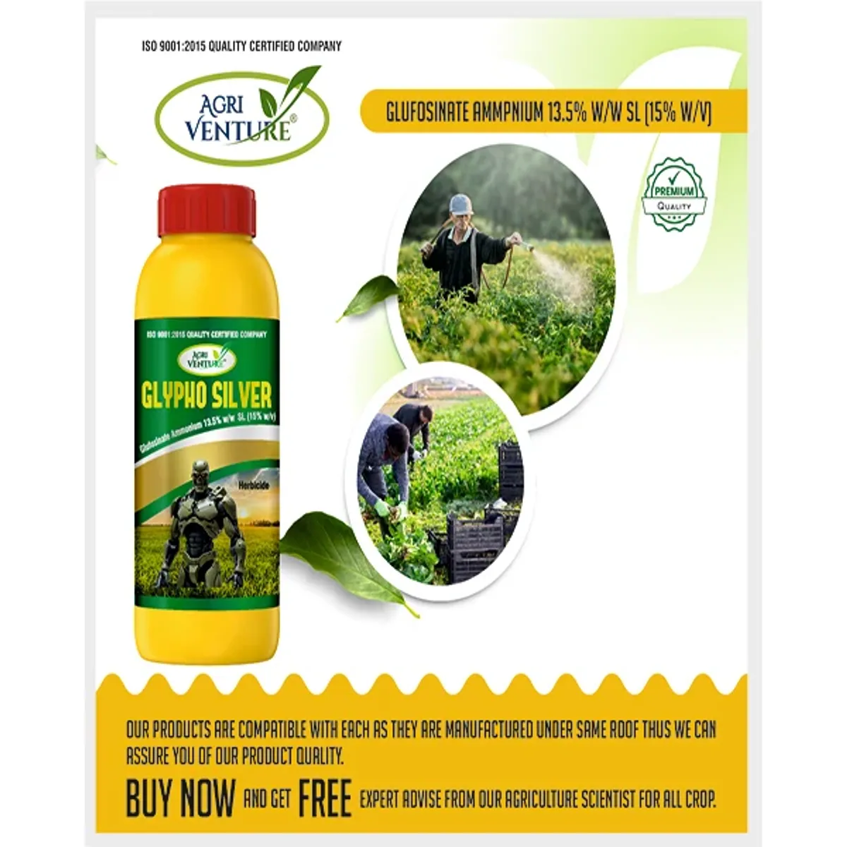 AgriVenture Glypho Silver (Glufosinate Ammonium 13.5% SL) Herbicides