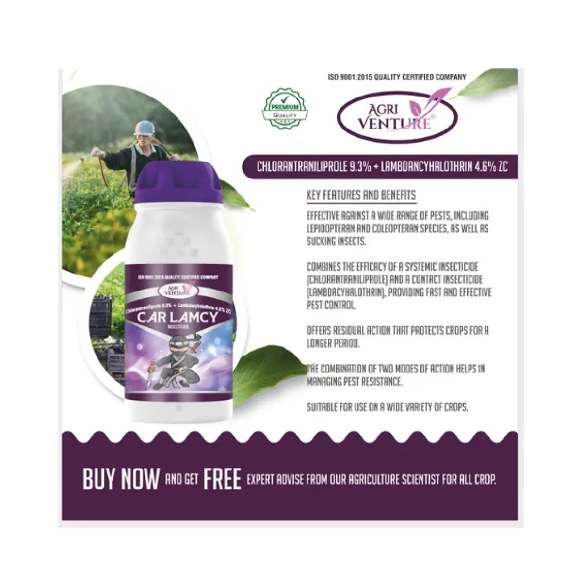AgriVenture CAR Lamcy (Chlorantraniliprole 9.3% + Lambdacyhalothrin 4.6% ZC) Insecticides