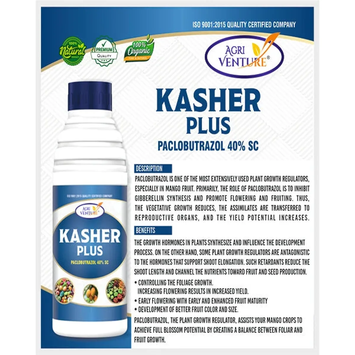 Agriventure Kasher Plus (Paclobutrazol 40% SC) Best for Mango Growth Regulators