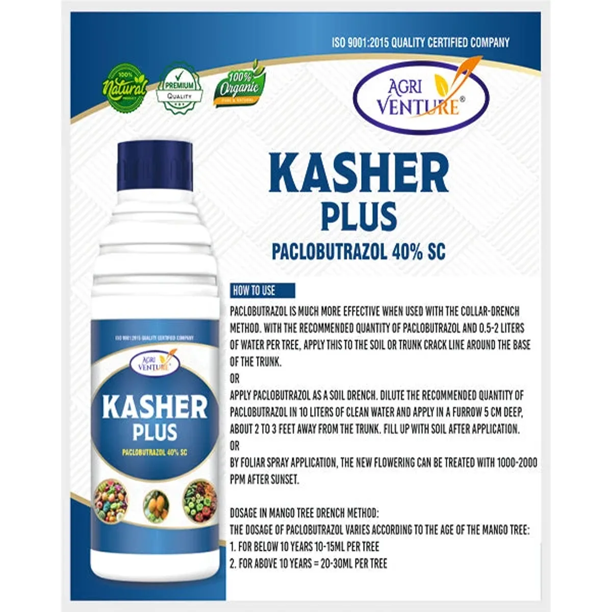 Agriventure Kasher Plus (Paclobutrazol 40% SC) Best for Mango Growth Regulators