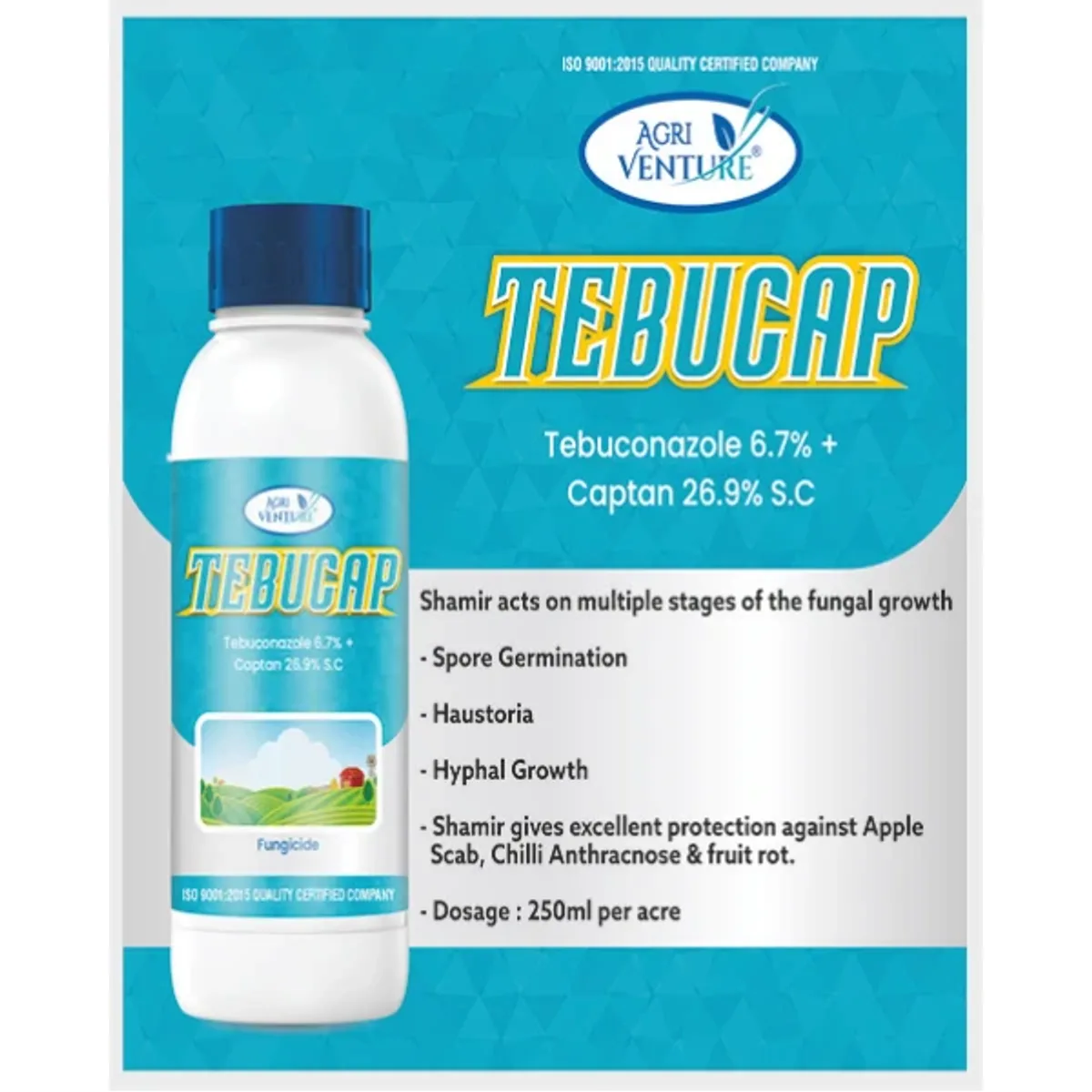 AgriVenture Tebucap (Tebuconazole 6.7% + Captan 26.9% SC) Fungicides