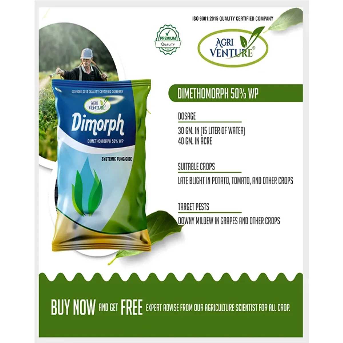 AgriVenture Dimorph (Dimethomorph 50% WP) Fungicides