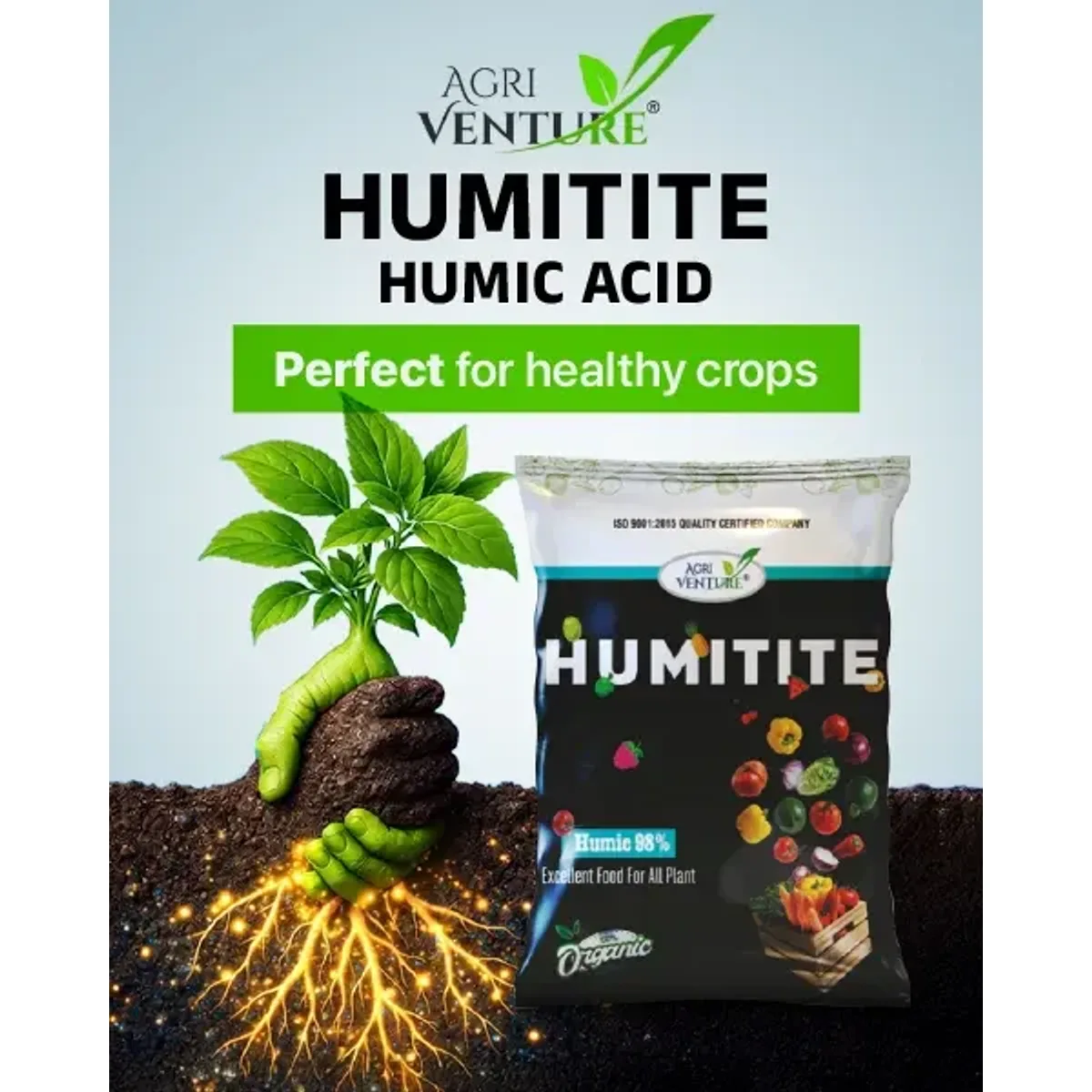 Agriventure Humitite (Humic 98% Acid) for Soil Health & Plant Growth