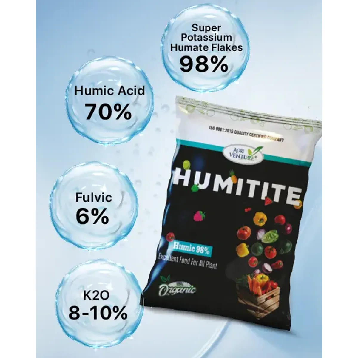 Agriventure Humitite (Humic 98% Acid) for Soil Health & Plant Growth