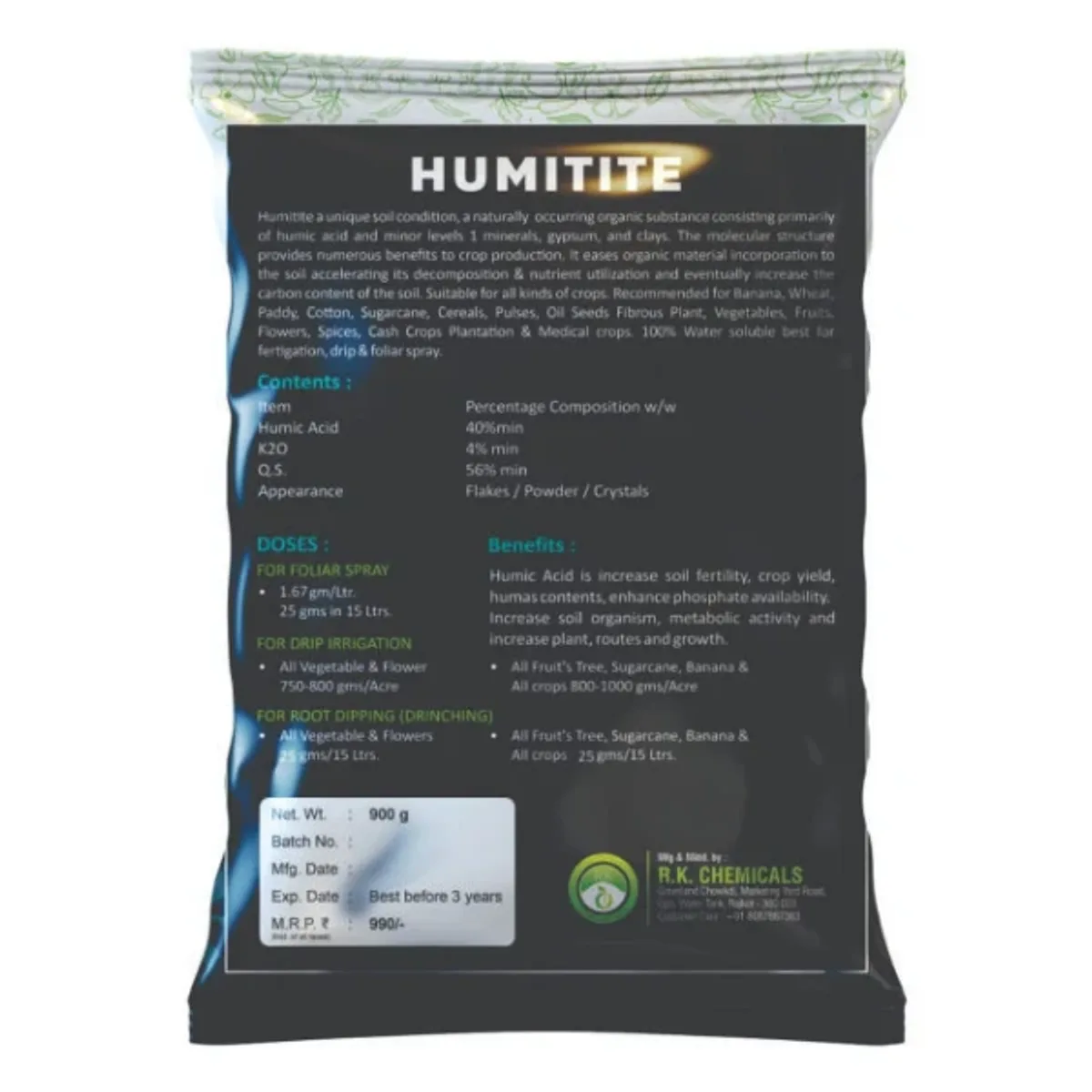 Agriventure Humitite (Humic 98% Acid) for Soil Health & Plant Growth