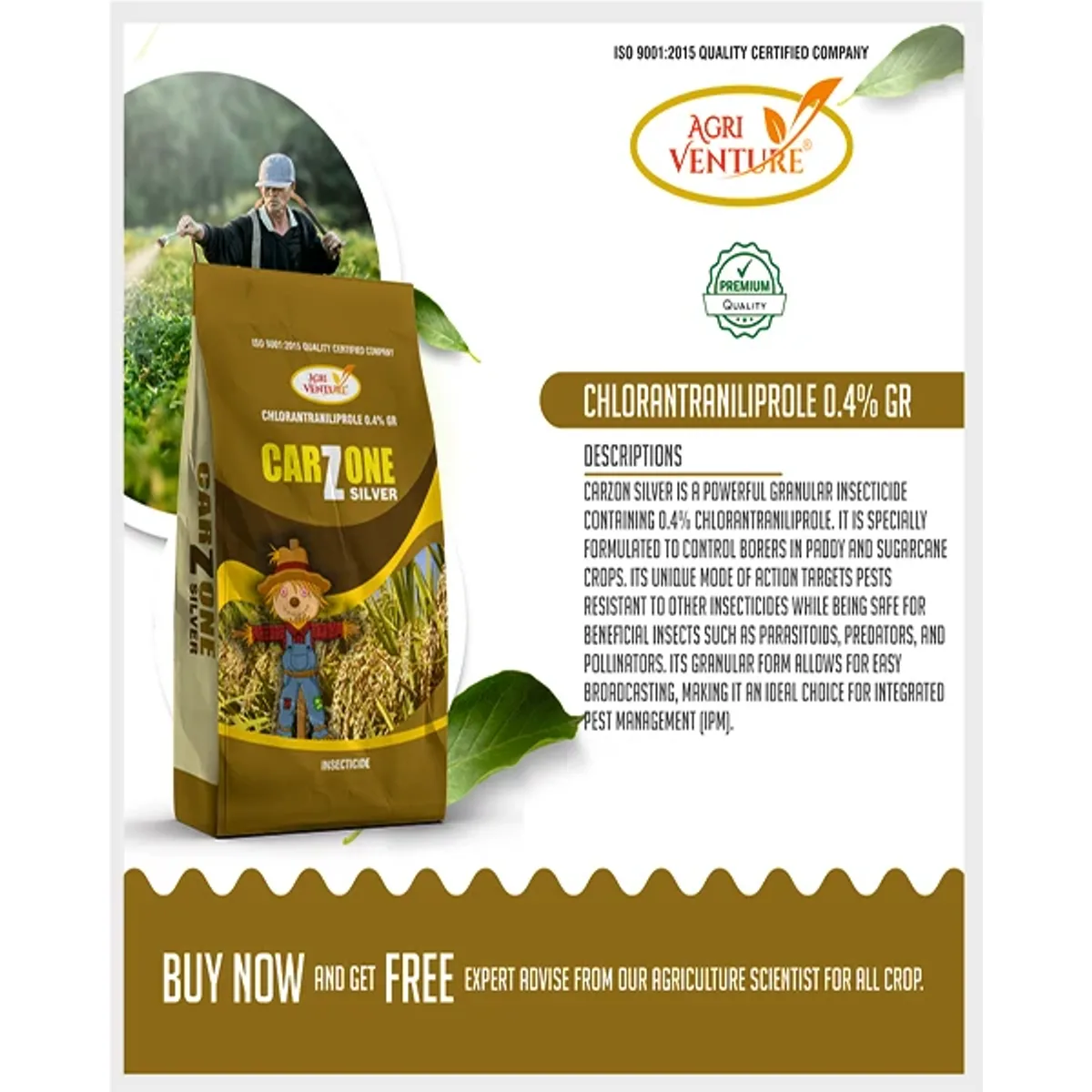 AgriVenture Carzone Silver (Chlorantratraniliprole 0.4% GR) Insecticides