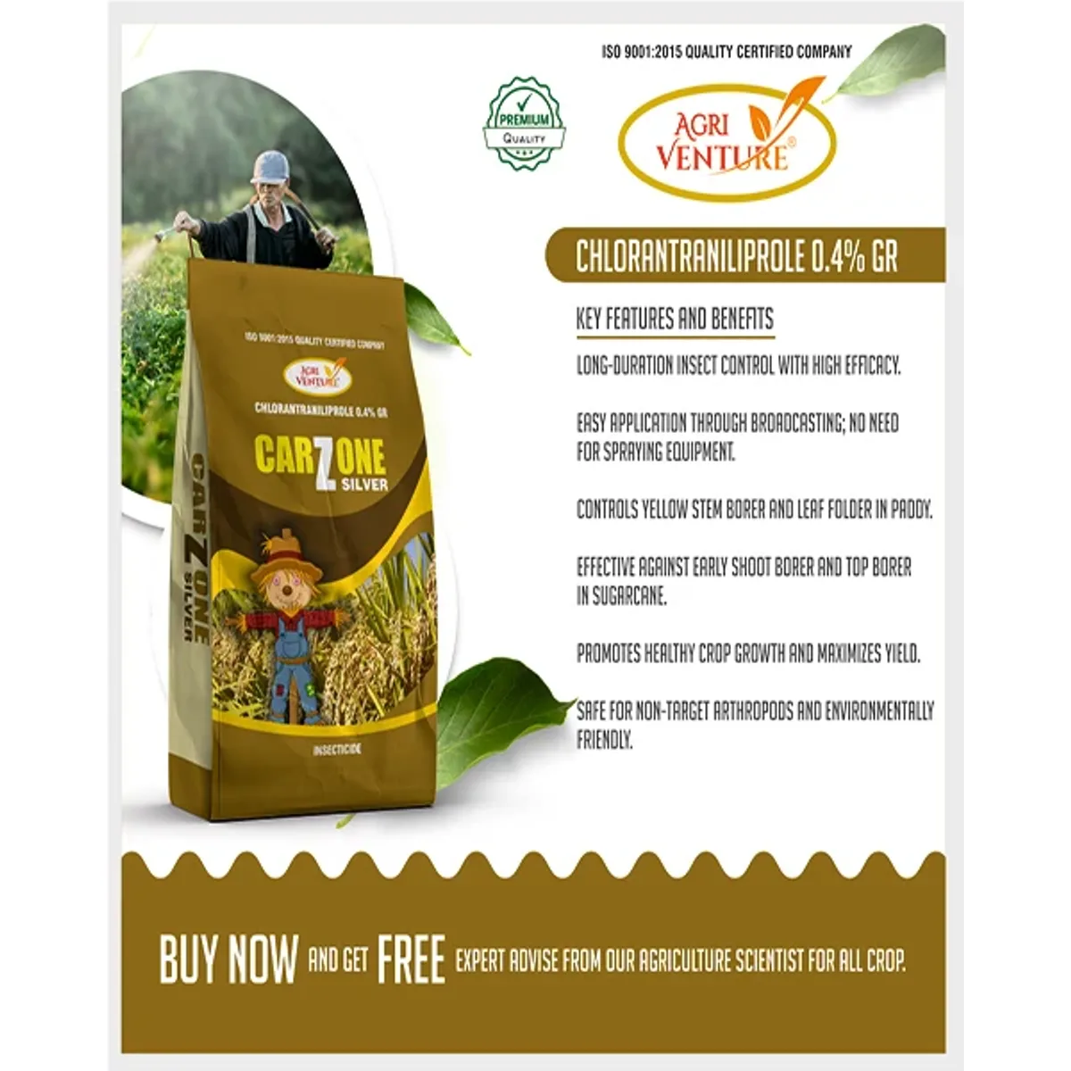 AgriVenture Carzone Silver (Chlorantratraniliprole 0.4% GR) Insecticides