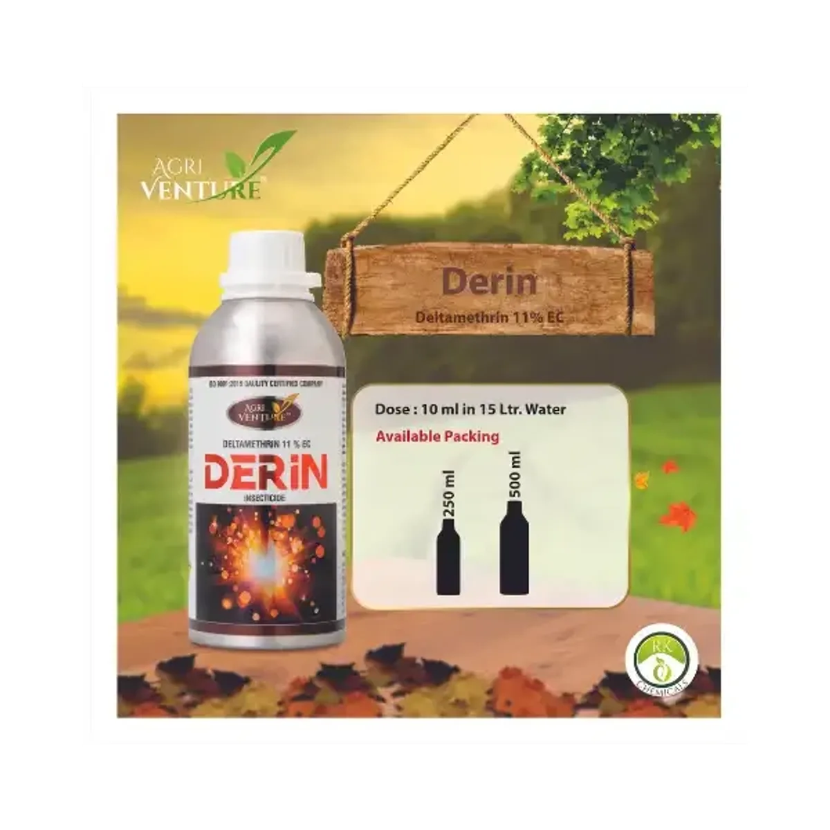 Agriventure Derin Deltamethrin 11% w/w EC Insecticide- Systemic Action Against Various Pests