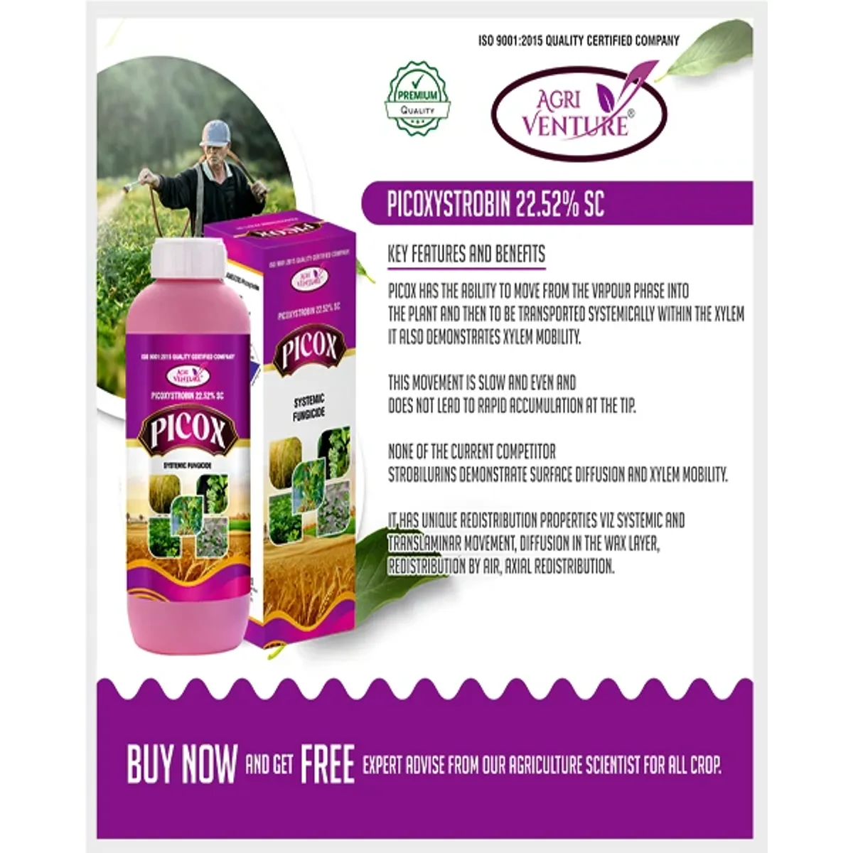 AgriVenture Picox (Picoxystrobin 22.52% SC) Fungicides