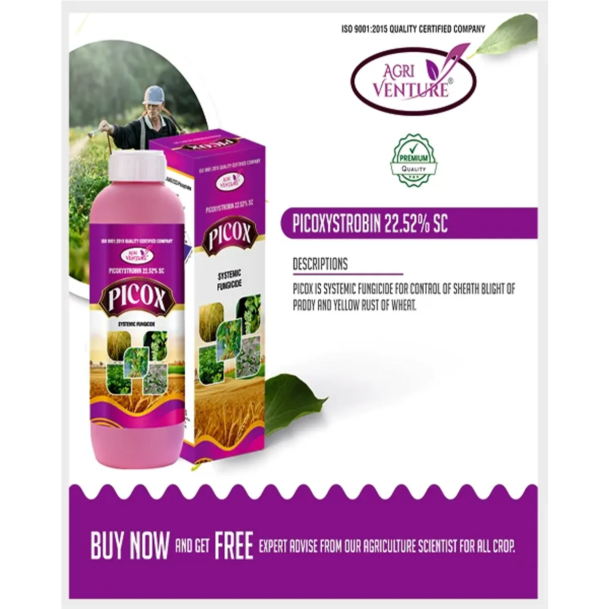 AgriVenture Picox (Picoxystrobin 22.52% SC) Fungicides